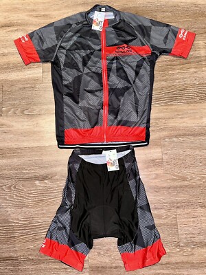 Kemaloce Cycling Jersey Set shirt & 3D Cushion Size Large Shorts Mens