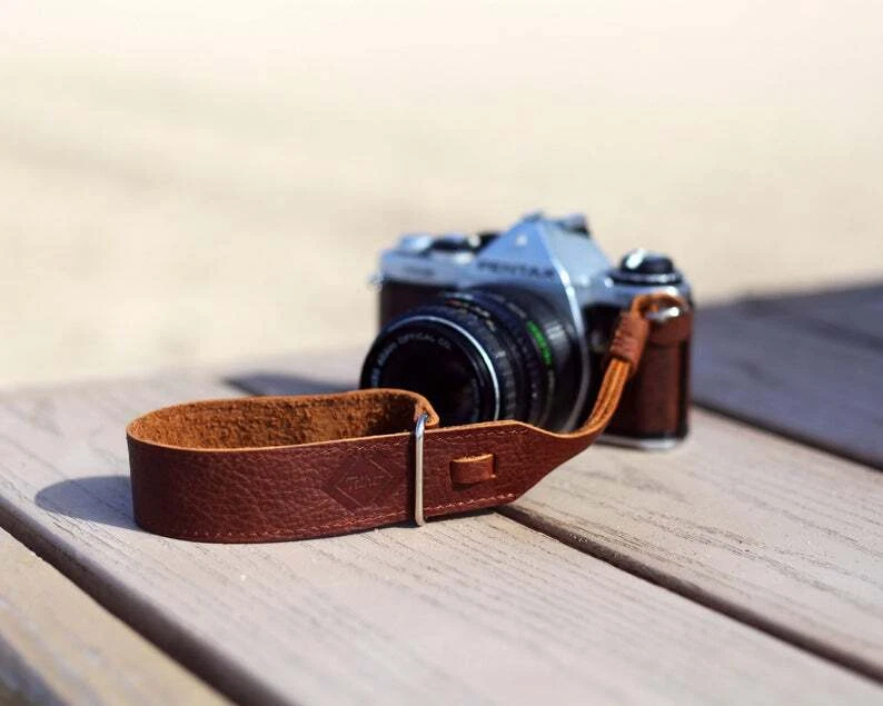 Brown Leather Wrist Strap for DSLR/SLR camera, DSLR Camera Strap - Image 3 of 4
