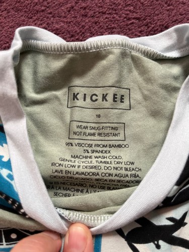 Kickee Pants Shark/Plane Bamboo PJs Size 10 NWT - Picture 2 of 2