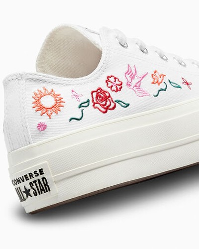 Converse Chuck Taylor AS Summer Embroidery Platform Shoe, A10822C Multi Sizes Wh - Picture 8 of 20