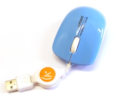 Mini Mouse, Piccolo Mouse Cablato Portatile con Cavo Retrattile, Mouse USB da Viaggio per Computer e Laptop Plug And Play Nero