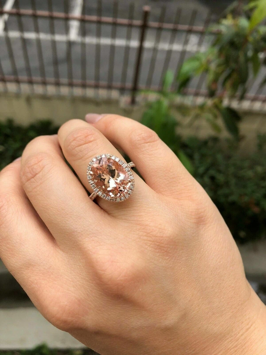 Large morganite engagement ring outlet
