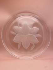 Vintage Beautiful Vintage JG Durand Crystal Frosted Glass Floral Plate Cake Dish