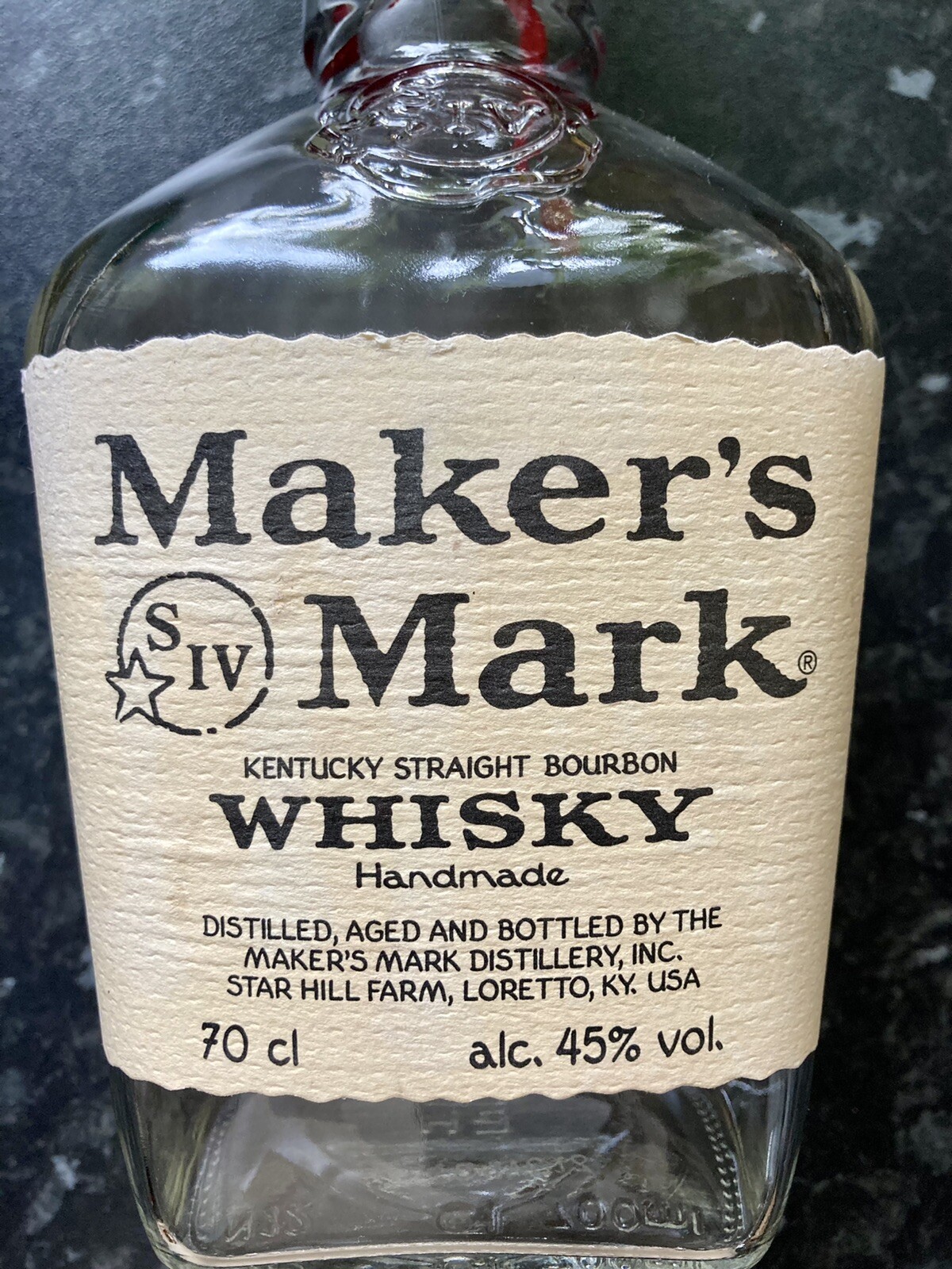 Empty 1 x Makers Mark Bourbon Whisky Whiskey Bottle 70cl UPCYCLE