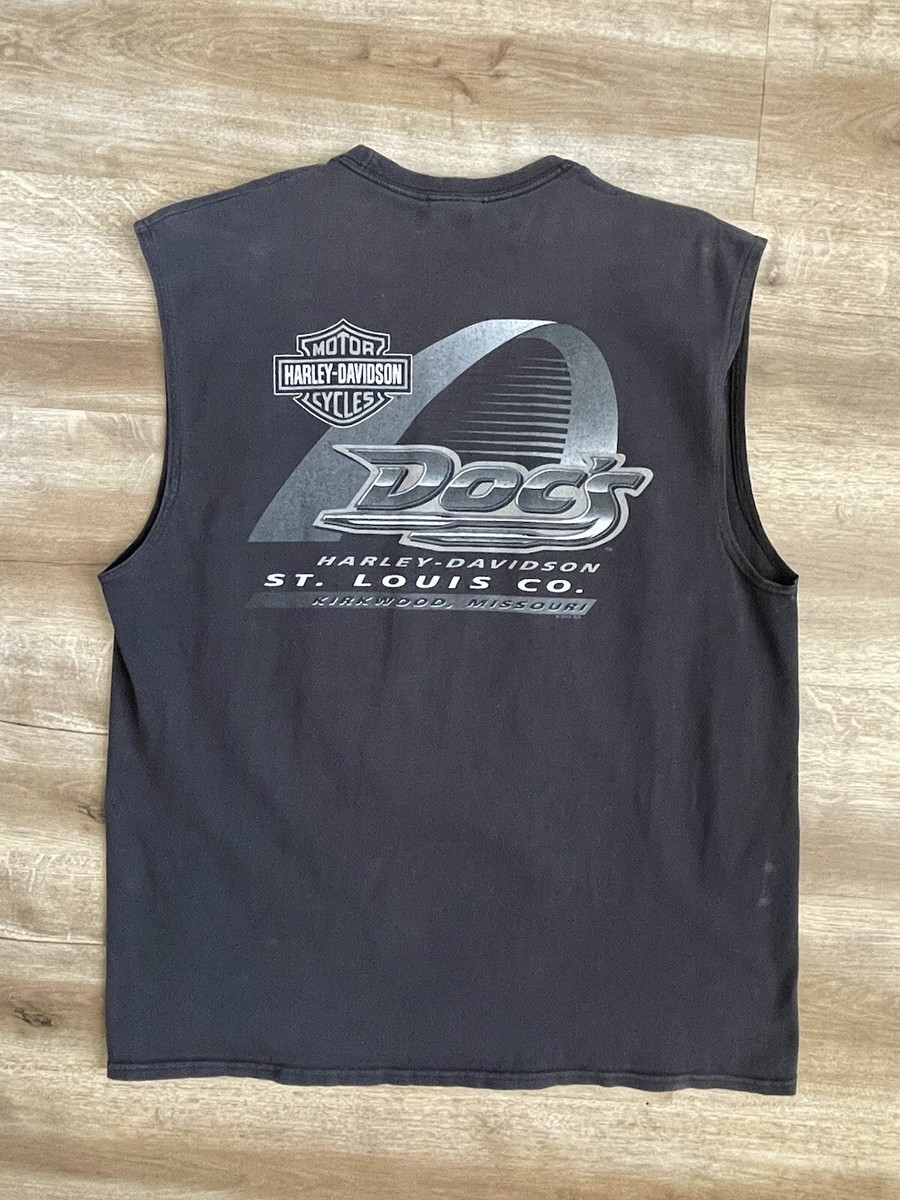 Vintage Harley Davidson T-Shirt XL Sleeveless Tee St. Louis