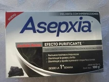 1 ASEPXIA CHARCOAL ACNE BAR SOAP 4 Oz / 1 JABON PARA ACNE ASEPXIA CARBON 4 Oz