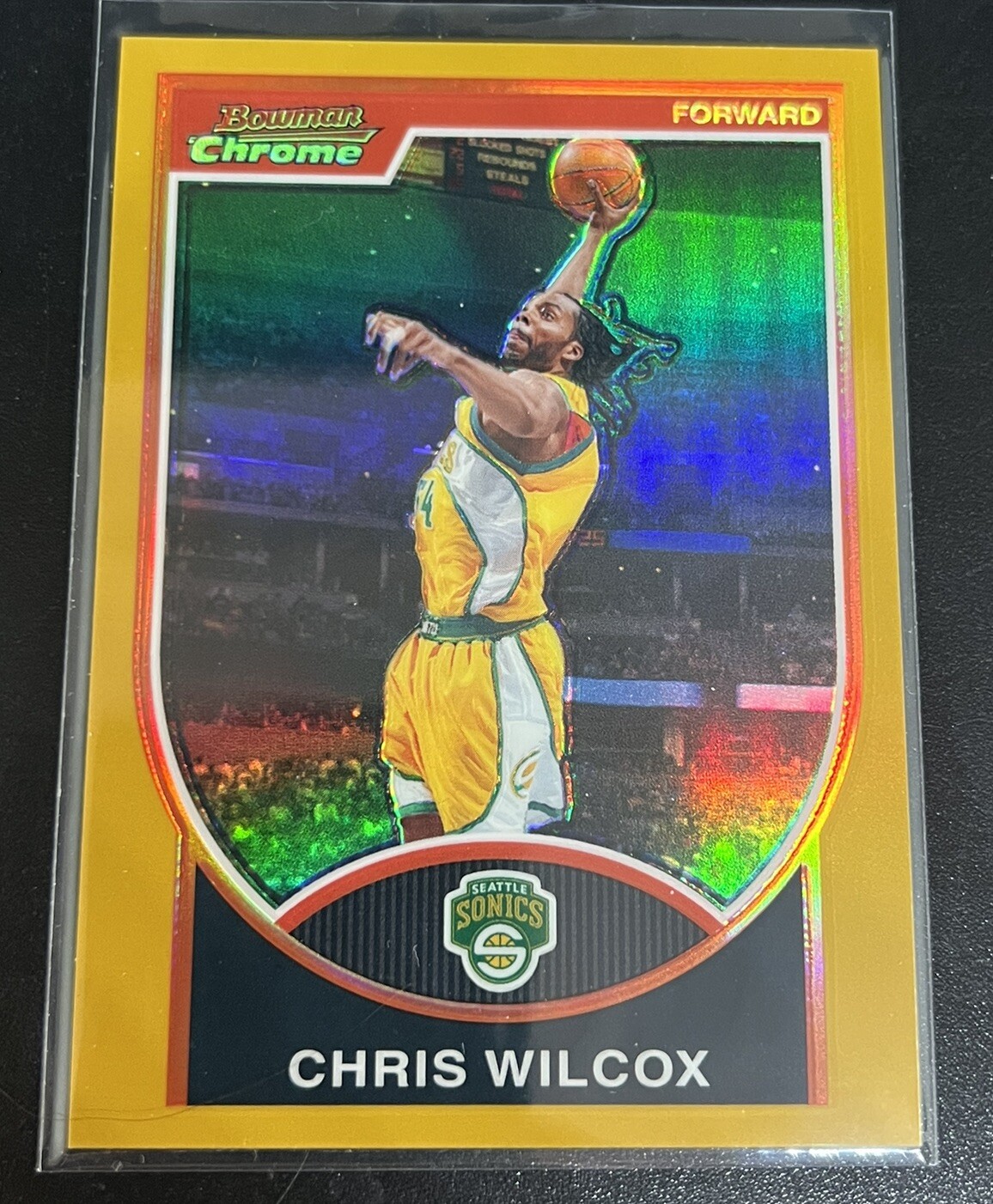 CHRIS WILCOX 2007 Bowman Chrome GOLD REFRACTOR /99 - SuperSonics #63
