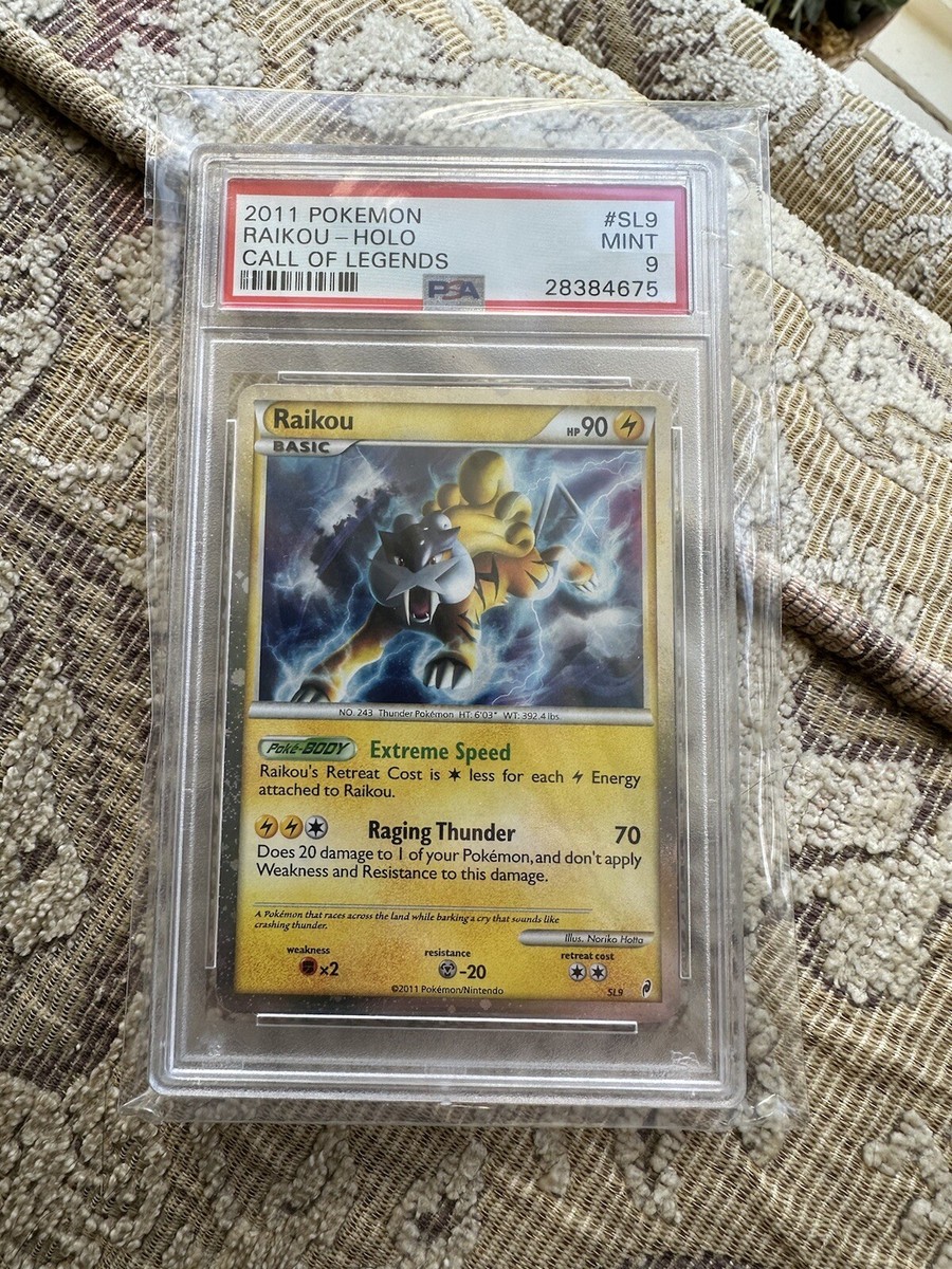 Pokemon PSA 9 MINT Shiny Raikou SL9 Call of Legends Ultra Rare