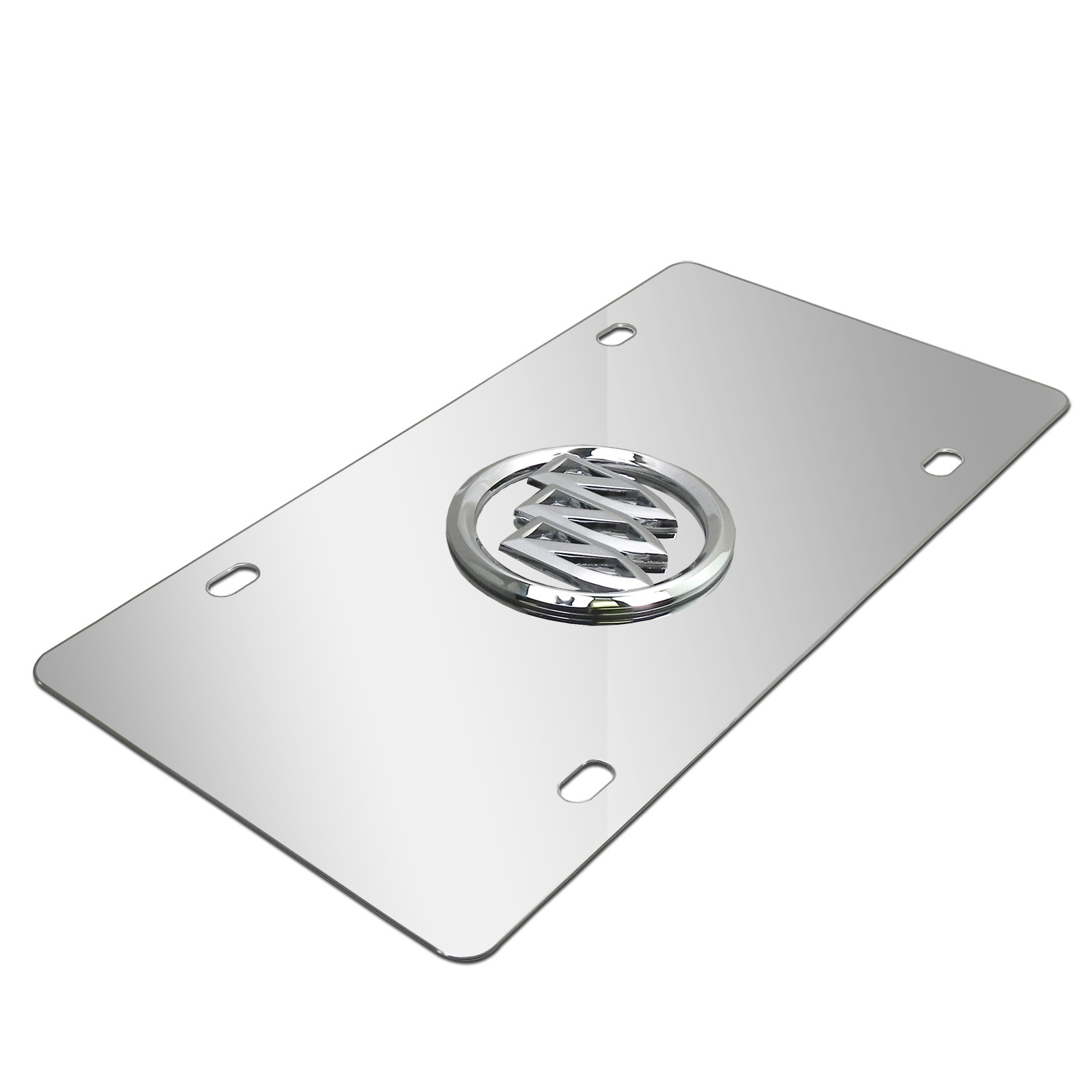Buick 3D Logo Mirror Chrome Stainless Steel License Plate