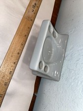 Vintage Ceramic Light Blue Gray Toothbrush Cup Holder Wall Mount Thinset NOS