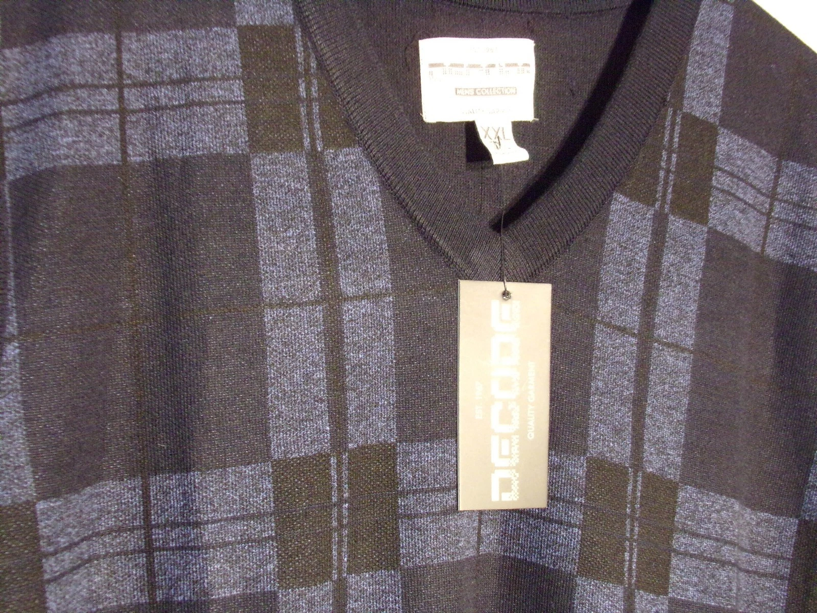 NEW MEN'S DECODE 2XL XXL MULTI-COLOR ARGYLE DIAMOND V-NECK SWEATER VEST #1433 - product detail image 4