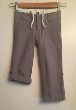 JANIE  JACK Boys Heather Gray Roll Up Pant Adjustable Waist Sz 3 EUC