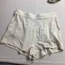 Windsor Shorts Woman’s Large Linen Rayon Blend Beige Elastic Waistband Casual