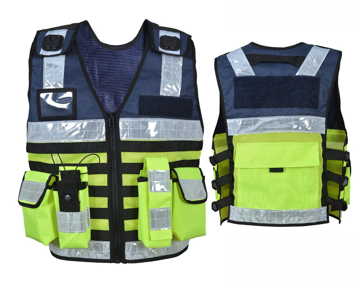 Einsatz Warnweste Sicherheitsweste Gelb/schwarz Mit 2 Gratis-Patches - Verstellbar Bis 130 Cm, Für Hundeführer & Security Sicherheitsweste Mit Patches