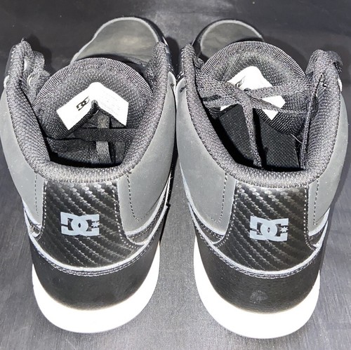 DC Skateboarding Shoes Youth Spark High RS Size 5 Black Leather Suede Adbs700062 - Picture 4 of 12