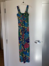 nine west dress maxi dress 2 multicolor floral sleeveless thick strap deep v