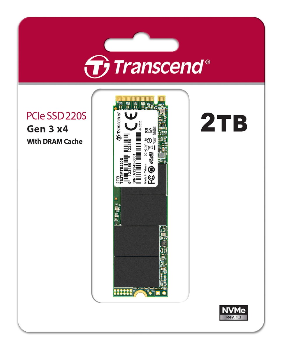 Transcend 2TB NVMe PCIe Gen3x4 M.2 2280 SSD 220S 3500MB/s