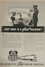 Union Pacific Railroad Magazine Ad Train Advertisement Vintage Window Seat