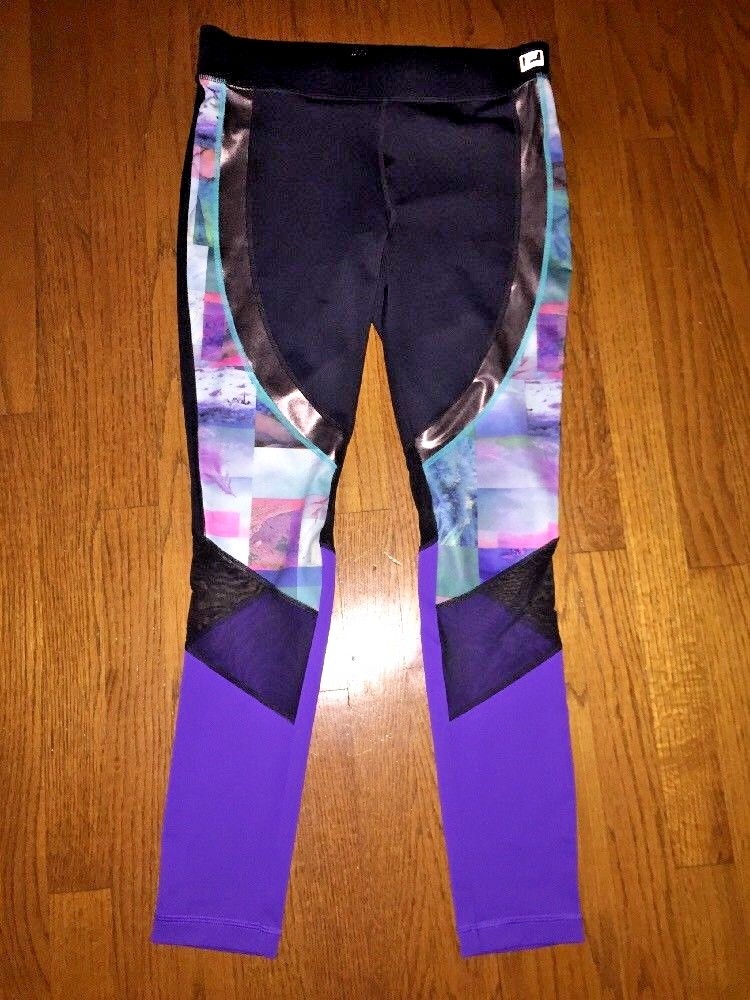 FILA Sport Running Riflettore Spandex Pantaloni Ciclismo Atletico Leggings Donna TG M!