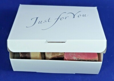 ''Just for You'' bedruckte Tortenscheibe\Leckerli Box ~ 120x95x35mm ~ Top Qualität ~ edel