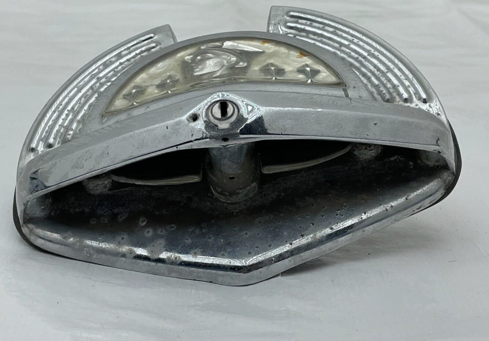 Mercury 1949 1950 Tapa de maletero Bloqueo Manija Ornamento Borde cromado Moldura Hot Rat Rod Foto 2 de 4