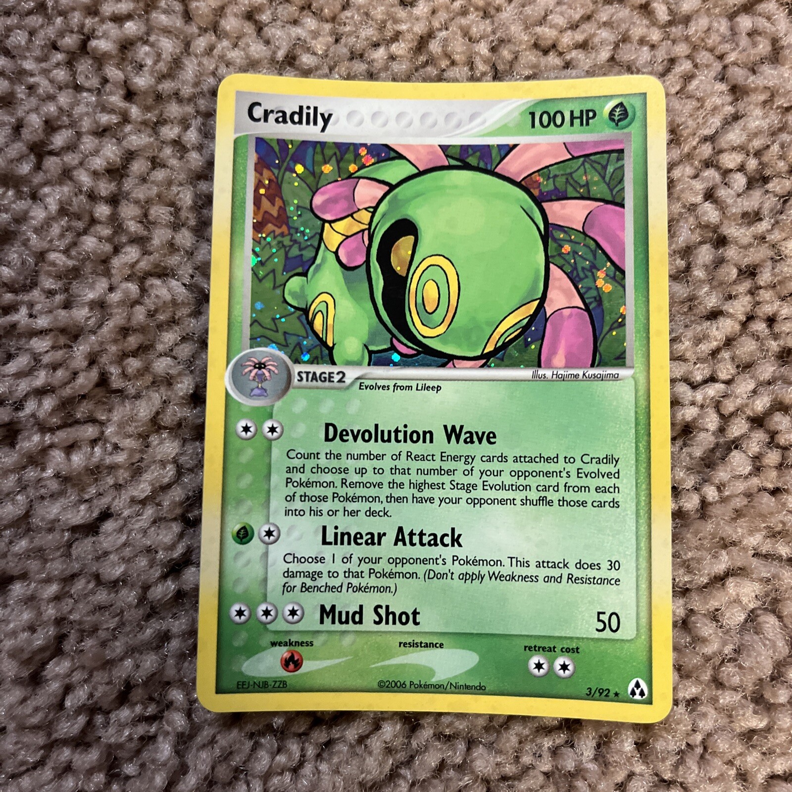 Cradily 3/92 Legend Maker, Rare Holo NM Pokemon TCG