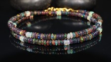 Black Opal Necklace - Ethiopian Opal - Opal Beaded Necklace - For Women -