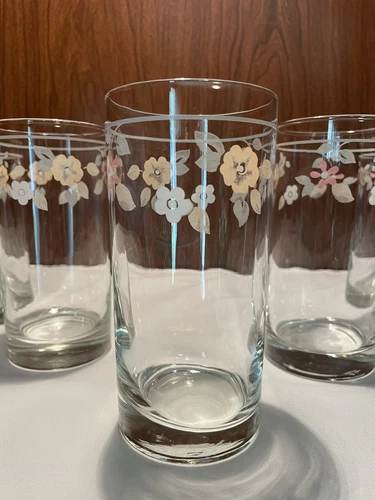 SET OF 5 Pfaltzgraff WYNDHAM USA Tumbler Drinking Glasses 12 Oz 6” Vintage