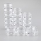 3 Sets 18 Empty STACKABLE INTERLOCKING Clear Storage Containers Round ...