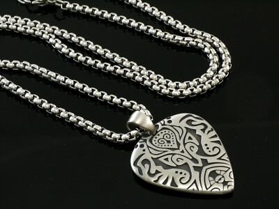 Rockys  Plektrum Kette  mit Vintage Maori Design und 50 cm Edelstahlkette 