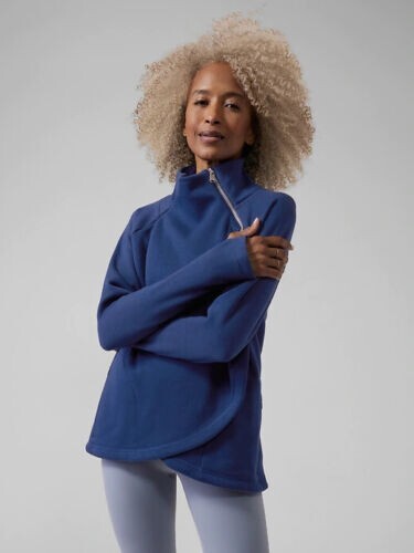 Athleta Cozy Karma Asym Pullover XS Enchanted Blue Soft Sweatshirt #383402  for sale online | eBay