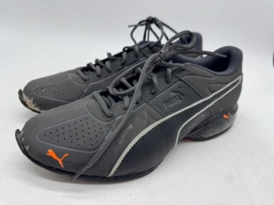 PUMA MEN'S CELL SURIN 2 CROSS TRAINER SHOES MATTE ASPHALT BLACK ORANGE SIZE 10