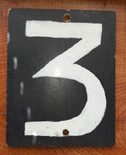 Hand made cricket scoreboard numbers 3&4  8 - 10 inches