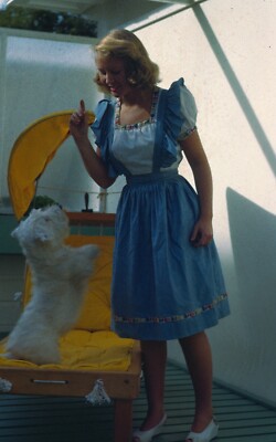 (11) 1950's Slides - European Girls with White Terrier Dog Doing Tricks + DVD