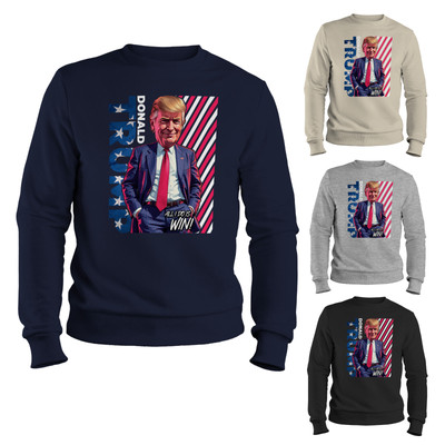 Patriotic Win Chibi President Donald Trump New Cool Style Crewneck Sweatshirt