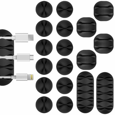 Flezoo Cable Clips Cord Holder - 18 PCS Black Adhesive Phone 18pcs mix, 