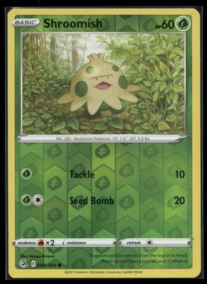 Shroomish 004/264 Fusion Strike Common Reverse Holo Lightly Played