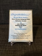 2025/26 Bowman Basketball Jalen Williams Green refractor Auto /150 Redemption