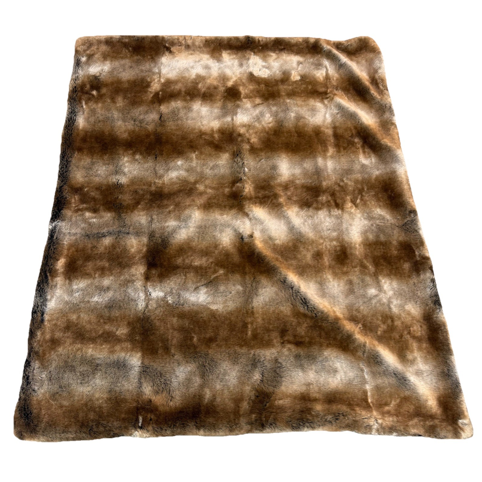 Melange Home Blanket Throw Faux Fur 4x5’ Fluffy Clean Brown Cozy