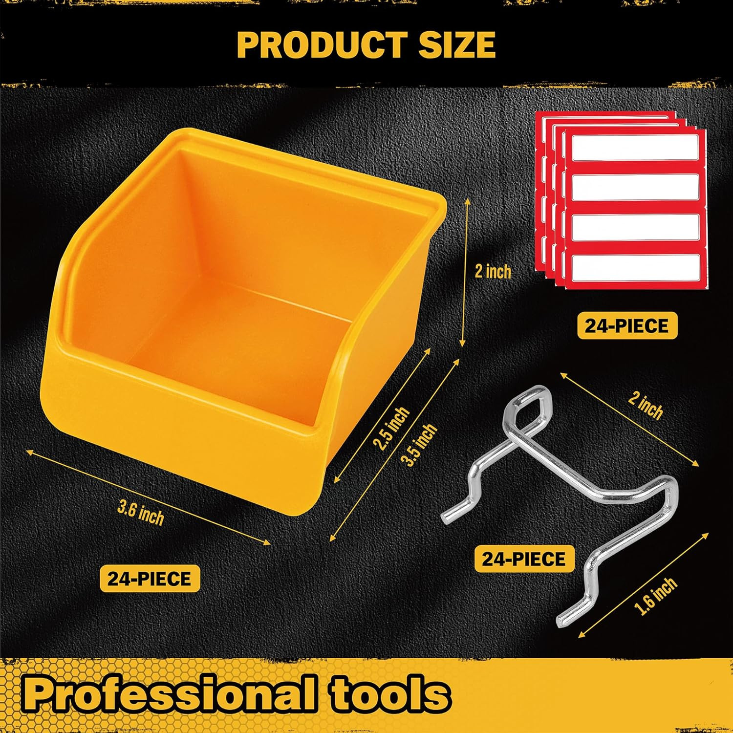 ELEAD Pegboard Bins Organizer Set 24-Pack - Durable Storage Tray for Screws, Nut