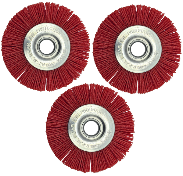 3X NylonbüRste ScheibenbüRste 100Mm 16Mm RundbüRste SchleifbüRste Encore Premium-image