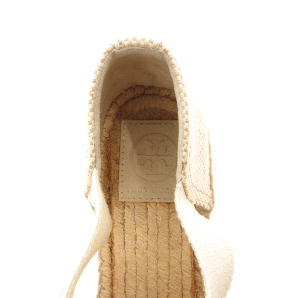 Tory Burch Women's Beige Espadrille Sandals 7M Wedge Sole AB thumbnail 7