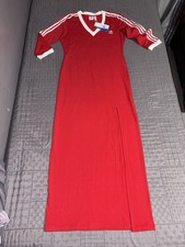 Women's Adidas Originals Adicolor Classics 3-Stripes Cotton Maxi Dress New Lrg