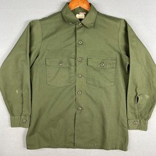 VTG OG 507 Army Field Shirt Fits M Long Sleeve Button Up Utility 1970s Military