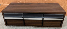 Vintage Faux Wood Grain 3 Drawer Cassette 30 Tape Storage Cabinet Holder Case