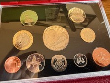 1998 The Royal Mint UK 10 Coin Deluxe Proof Set Collection With COA