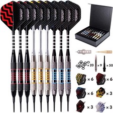 Elegant Soft Tip Darts Set: 18g, 9 Shafts, 50...