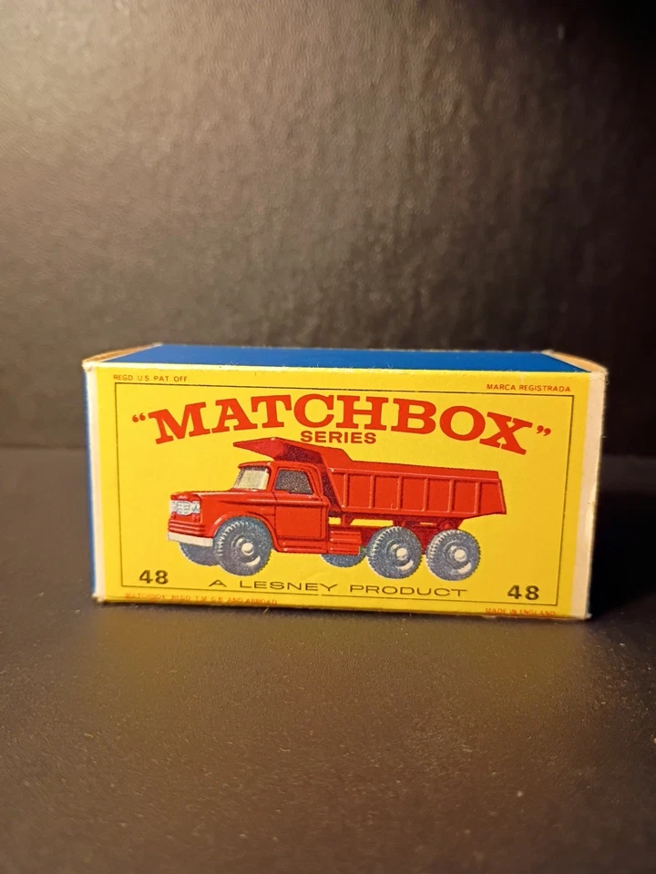 Matchbox #48 Dodge Dumper Truck knackig Original E4 (nur Box)