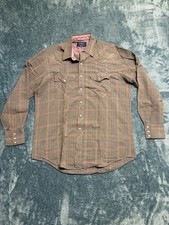 Williams Bay Plaid Western Snap Shirt Mens XL Tall Multicolor Woven