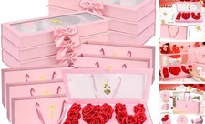 6 Set I Love You Empty Box, Valentines Fillable I Heart U Letter-Shaped Pink